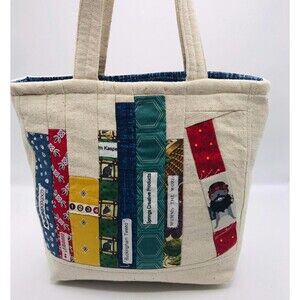 Basic Lizbet Library Market Tote Bag Bookshelf Bag in Cream With Pockets